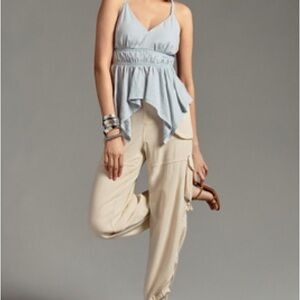 Anthropologie Blue Peplum Tank